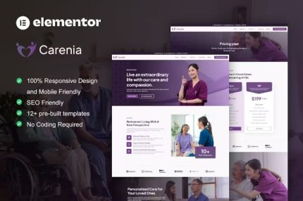 Carenia - Home Care & Private Nursing Services Elementor Template Kits