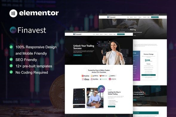 Finavest 1.0 – Trading & Investment Elementor Pro Template Kit