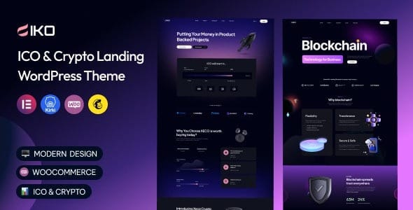 IKO 1.0 – ICO & Crypto Landing WordPress Theme