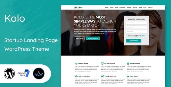 Kolo 2.0 – Startup Landing Page WordPress Theme