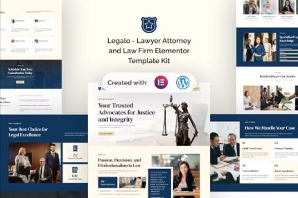 Legalo - Lawyer Attorney and Law Firm Elementor Template Kits