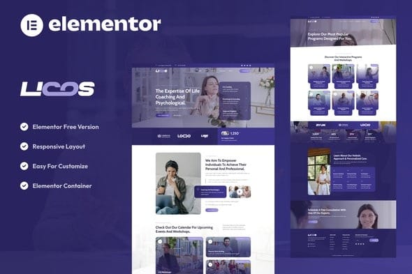 Licos 1.0 – Life Coach & Psychologist Services Elementor Template Kit
