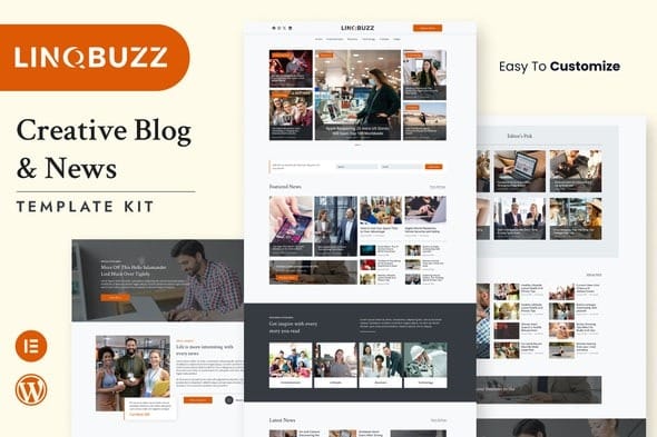 Linqbuzz 1.0 – Blog & Magazine Elementor Pro Template Kit