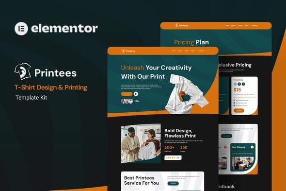 Printees 1.0 – T-Shirt Design & Printing Elementor Template Kit