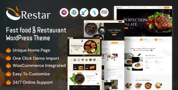 Restar 1.0.0 – Fast Food & Restaurant WordPress Theme