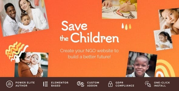 Save the Children 1.0.6 – Charity WordPress Theme with Donations