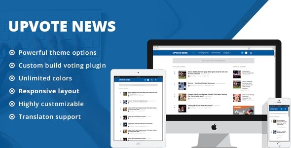 UpVote 2.2.3 – Social Bookmarking WordPress Theme