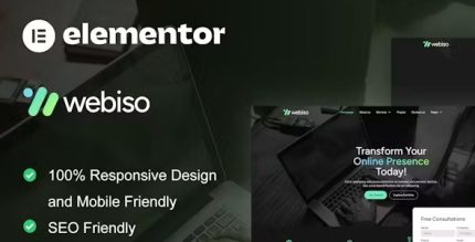 Webiso - Dark Digital Agency Elementor Template Kit