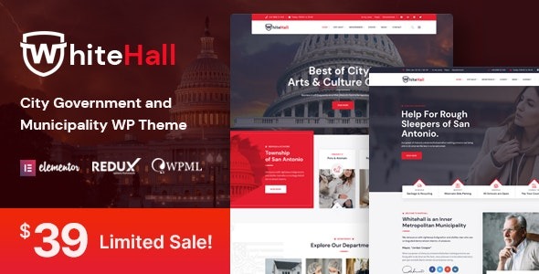 White Hall 1.6 – Municipal and Government WordPress Theme