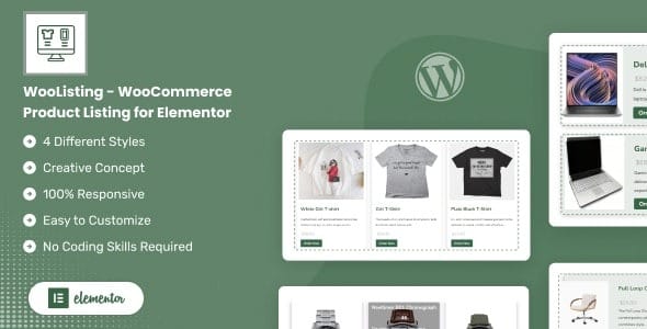 WooListing 1.0.6 – WooCommerce Product Listing for Elementor