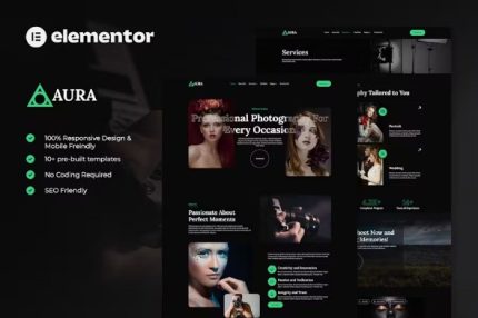 Aura - Photography & Portfolio Elementor Template Kits