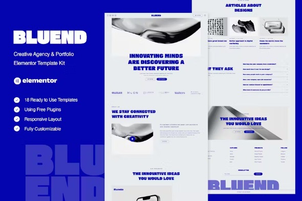 Bluend LATEST – Creative Agency & Portfolio Elementor Template Kits