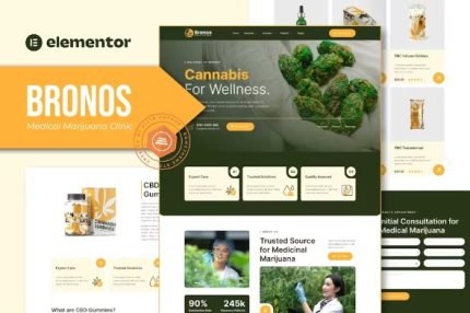 Bronos - Medical Marijuana Elementor Template Kits