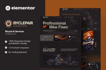 Byclepair - Bicycle & Service Elementor Template Kits