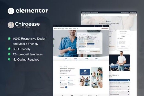 ChiroEase LATEST – Chiropractic & Physiotherapy Elementor Template Kits