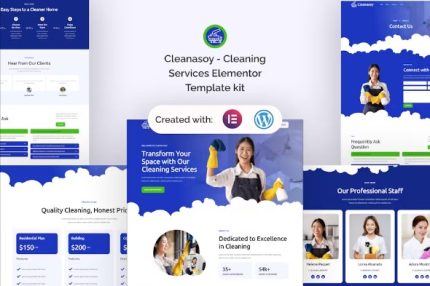 Cleanasoy - Cleaning Services Elementor Template Kits
