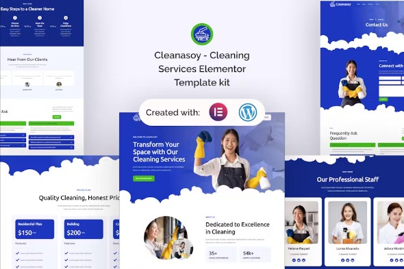 Cleanasoy LATEST – Cleaning Services Elementor Template Kits