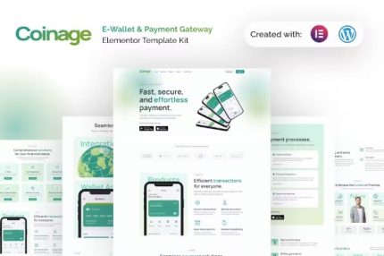 Coinage - E-Wallet & Payment Gateway Elementor Pro Template Kits