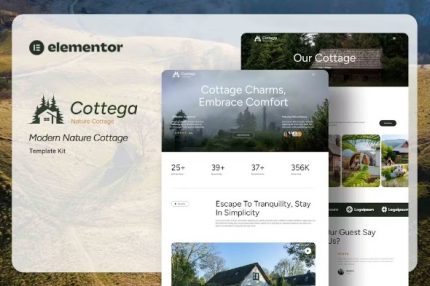 Cottega - Modern Nature Cottage Elementor Template Kits