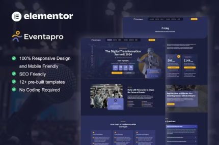 Eventapro - Event & Conference Elementor Pro Template Kits