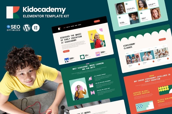 Kidocademy LATEST – Kindergarten & Preschool Elementor Template Kits