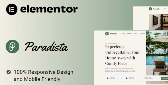 Paradista 1.0 – Luxurious Accommodation Elementor Template Kit