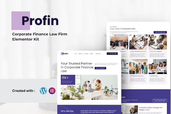 Profin LATEST – Finance Law Firm Elementor Template Kits