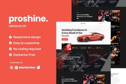 Proshine - Car Detailing & Auto Service Elementor Template Kits