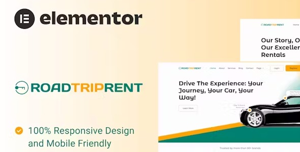RoadTripRent 1.0 – Premium Car Rental Elementor Template Kit