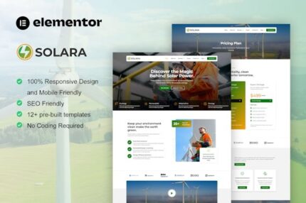 Solara - Solar Panel & Renewable Energy Elementor Template Kit