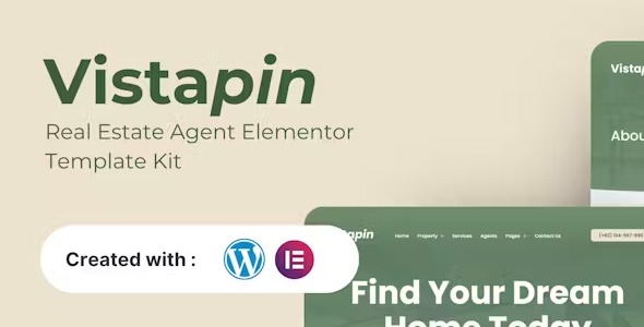 Vistapin 1.0 – Kit de plantillas Elementor para agentes inmobiliarios