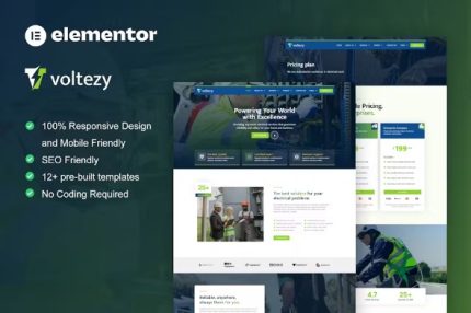 Voltezy - Electrical Installation & Maintenance Service Elementor Template Kits