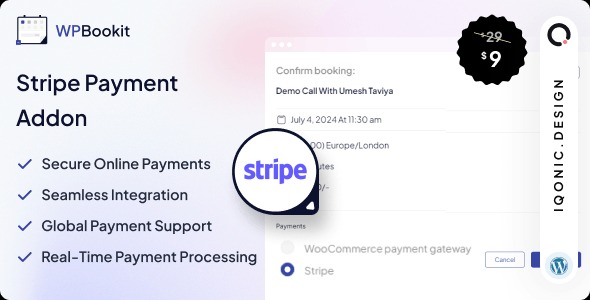 WPBookit Stripe Payment Addon 1.0.1