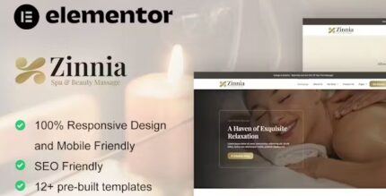 Zinnia - Spa & Beauty Care Elementor Pro Template Kit