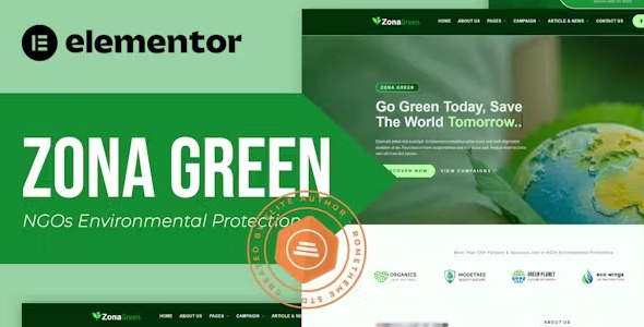Zona Green 1.0 – NGOs Environmental Protection Elementor Template Kit