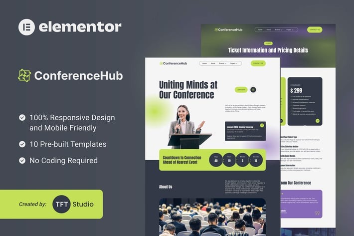 ConferenceHub 1.0 – Professional Event Elementor Template Kit