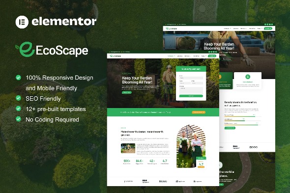 EcoScape  – Gardening & Landscape Elementor Pro Template Kits