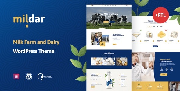 Mildar 1.0.2 – Dairy Farm & Milk WordPress Theme + RTL