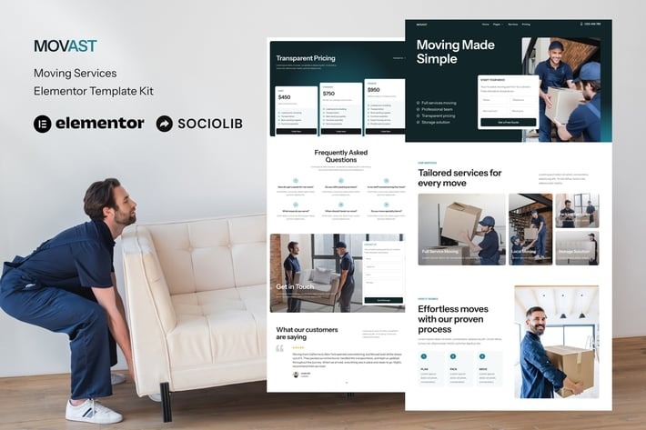 Movast 1.0 – Moving & Relocation Services Elementor Template Kit