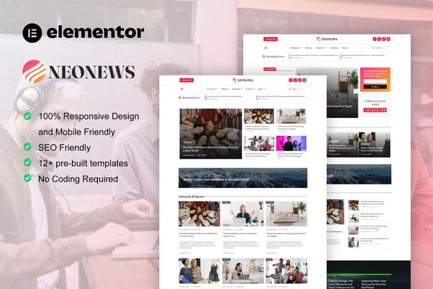 NeoNews 1.0 – News & Magazine Elementor Template Kit