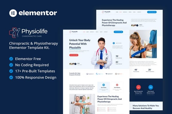Physiolife 1.0 – Chiropractic & Physiotherapy Elementor Template Kit