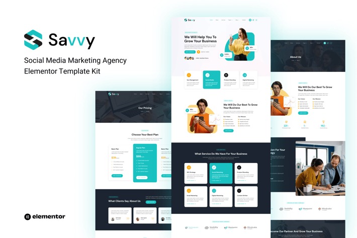Savvy 1.0 – Social Media Marketing Agency Elementor Template Kit