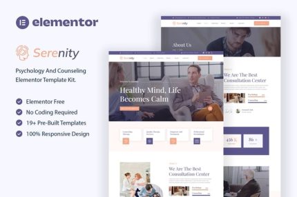 Serenity - Psychology & Counseling Elementor Template Kit