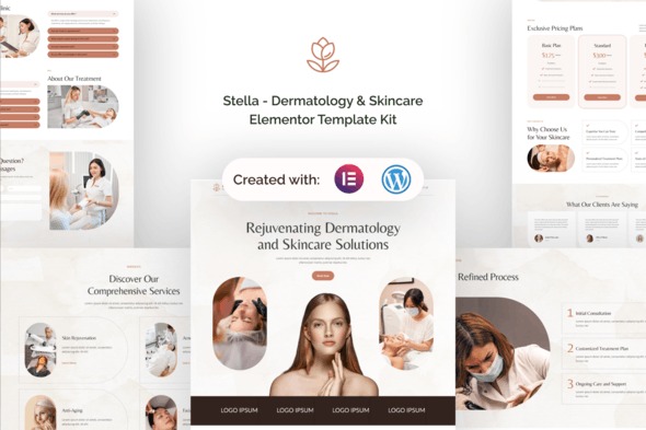 Stella  – Dermatology & Skincare Elementor Template Kits