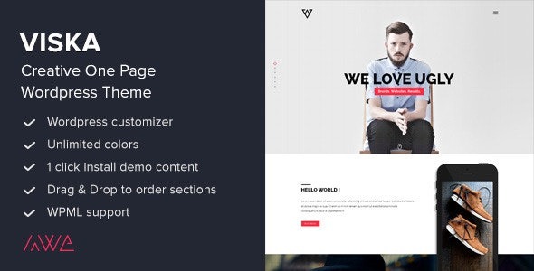 Viska 1.9.1 – Creative One Page WordPress Theme