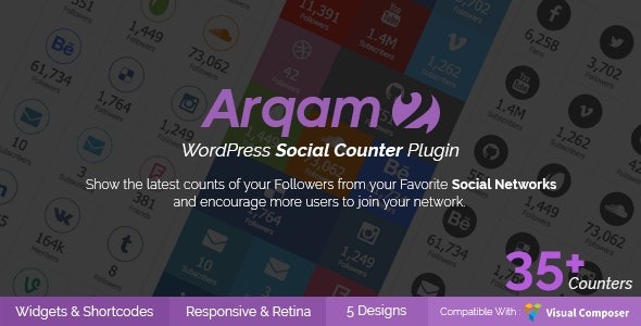 Arqam 2.6.2 – Social Counter Plugin for WordPress