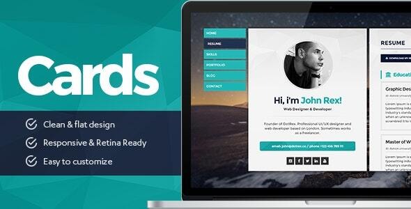 Cards 1.6 – Resume & Portfolio WordPress Theme