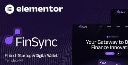 FinSync - Fintech Startup & Digital Wallet Elementor Template Kit