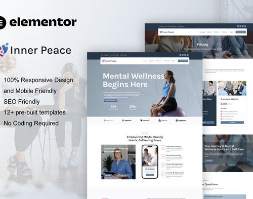 InnerPeace 1.0 – Mental Health Care Elementor Template Kit