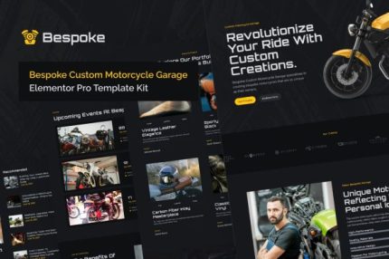 Bespoke - Custom Motorcycle Garage Elementor Pro Template Kits
